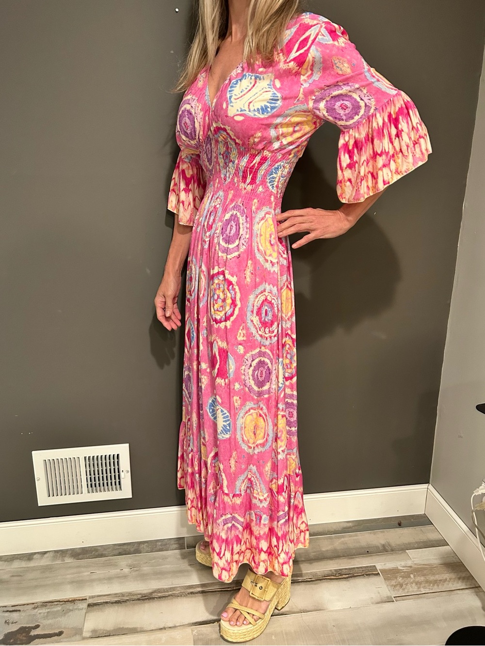 Colorful Long Sleeve Women's Dress